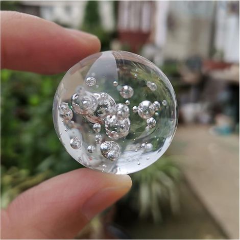 30/40mm Boule Quartz Marbres Verre Boule Magique Décoration de La Maison Ornements Décoratif Sphère Boule Figurines Miniature (Color : Only Ball, Size : 40mm) Collections de la maison ( Color : Only B (1/5)
