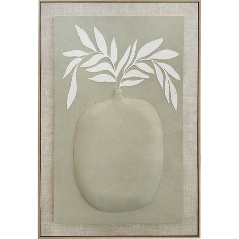 Cuadro decorativo pintado a mano con diseño 3D para mayor realismo, en tonos verdes, 123x83cm (1/5)