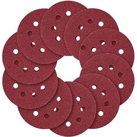 Paquet de 120 Meules 5" (125 mm) à 8 trous, Grains 40 60 80 100 120 150 180 240 320 400 600 800 (1/5)