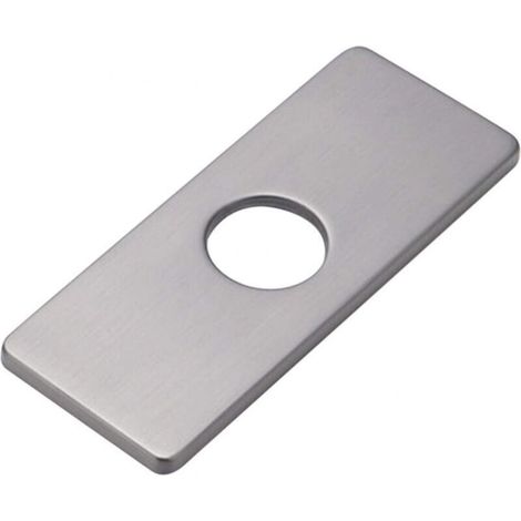 Plaque Cache Trou Évier Acier Inoxydable, Rosette Robinet Salle de Bain, Finition Nickel Brossé, Design Élégant et Moderne
