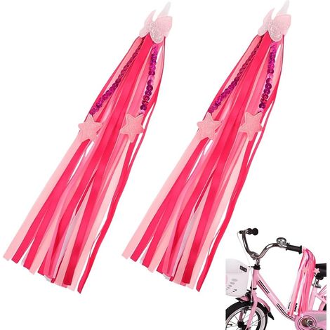 1 Paire Serpentins de guidon,Étoiles et papillons,Accessoire vélo,Trottinette,Enfant (1/5)