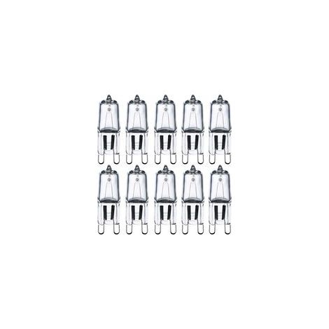 Ampoules halogènes G9 230 V 25 W 2800 K blanc chaud transparentes, ampoule à capsule G9 dimmable, paquet de 10 [Classe énergétique G] (1/5)