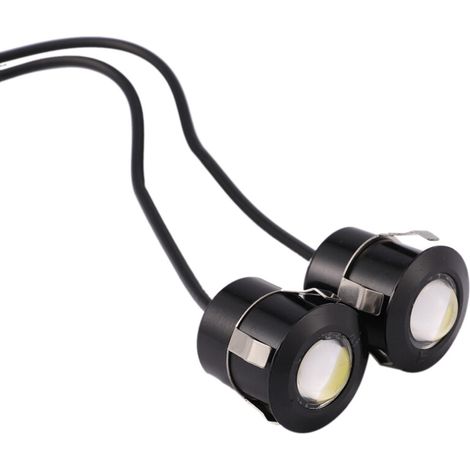 Paquete de 4 faros antiniebla LED para coche y motocicleta, luz blanca de 9 W, color negro.