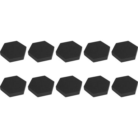 Panneau acoustique hexagonal haute densité ignifuge pour plafond et mur, lot de 10 pièces, isolation phonique décorative. (1/5)