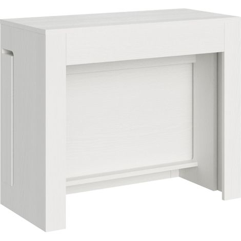 Consolle in legno nobilitato ELIA allungabile fino a 302 cm Bianco Frassino allunghe interne (1/3)
