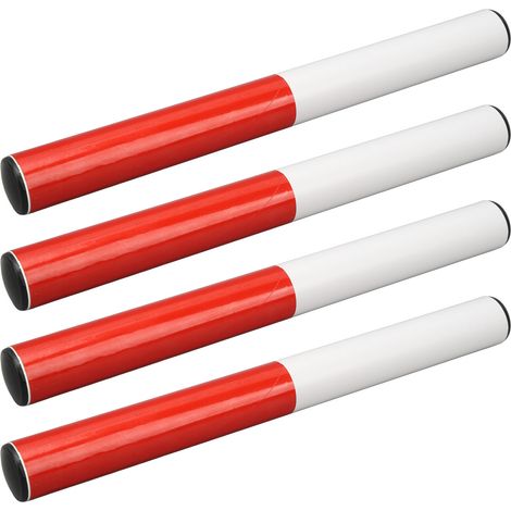 Lot de 4 témoins de relais pour enfants, course PVC rouge et blanc, bâton d'athlétisme (1/5)