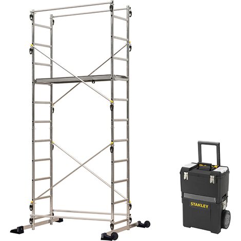 Echafaudage domestique: Hauteur de travail max 4.35m + Servante d'atelier STANLEY - 238703-SERVANTE (1/5)
