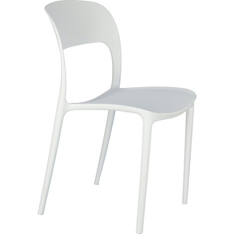 Silla de plástico flexible, blanca, ergonómica (1/5)