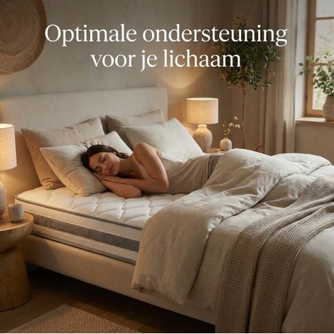 Matelas 25 cm mousse et ressorts ensachés blanc OKMYHOME (1/4)