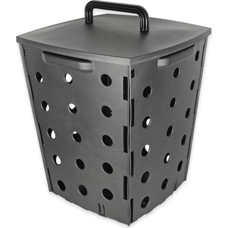 Fishtec – Lombricomposteur 17L en plastique polypropylène noir – Montage rapide en 2 minutes – Pour recyclage des déchets organiques – Dimensions 28 x 28 x 35 cm (1/5)