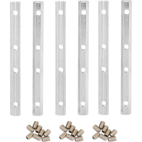 Profilé en aluminium, connecteur droit intérieur en acier au carbone, norme UE (2020 M5, 6 pièces) (1/5)