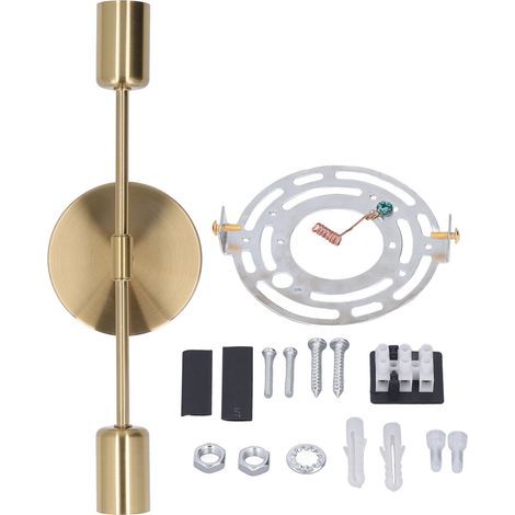 applique murale intérieure-Socle de Lampe Murale Double Vintage Anti-Corrosion – Compatible Ampoules E27/E26 jusqu'à 60W – Coloris Doré – Design Industriel (1/5)