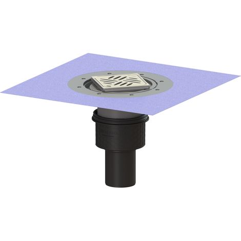Siphon de sol/plafond Ecoguss DN 80, vertical, Variofix, grille design