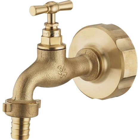 AROZ Kit per serbatoio da 1000L, raccordo in ottone s60-femmina 3/4 + rubinetto con valvola maschio 3/4