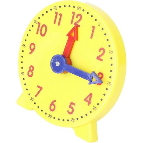 Petite horloge de bureau ronde, modèle réduit pour l'éducation préscolaire (couleurs des aiguilles aléatoires). (1/5)