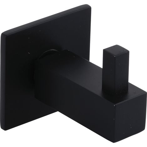 Technik Team Mantelhaken Tikal Garderobenhakenmit Platte 35x35mm, T 41mm, Edelstahl schwarz matt