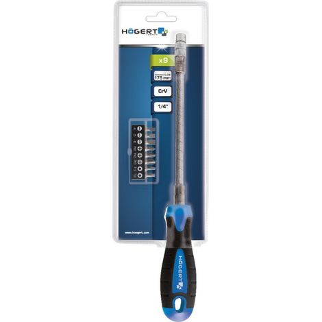 Tournevis manuel / ciseau Hogert HT1S090 + tournevis Bit