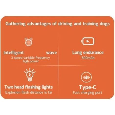 QORVA-Dispositif contrôle des aboiements en trois étapes qui arrête les aboiements instantanément et en douceur,avec lampe de poche LED