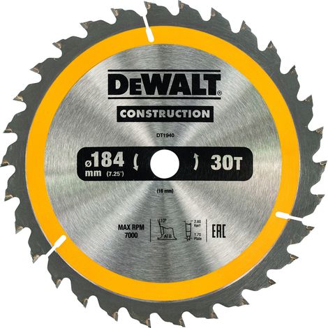 DeWalt Kreissägeblatt Handkr. 184/16 mm 30WZ