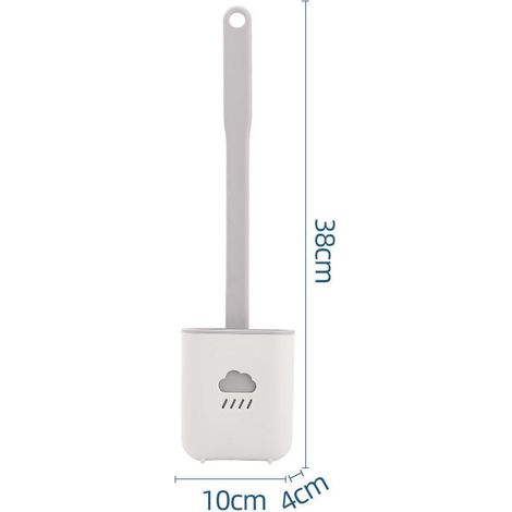 Brosse de toilette en silicone avec support Baignoire domestique créative Blanc (1/3)