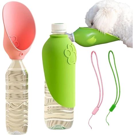 Bouteille d'eau portable pour chien - 2 pièces - Distributeur d'eau - Pour cour, jardin, , randonnée, camping, camping-car, bateau - Petits, moyens et grands animaux (1/5)