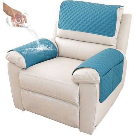 Ensemble de 3 coussins d'accoudoirs - Housse d'accoudoir de canapé - Housse d'accoudoir de fauteuil - Housse d'appui-tête - Protection antidérapante et rembourrée pour meubles (38 cm x 57 cm) - Motif (1/5)