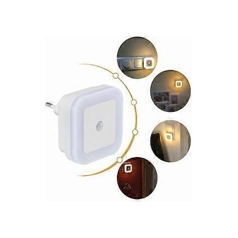 SOAIY 2er-Set LED-Nachtlichter mit Bewegungsmelder, energiesparender Steckdosenleuchte, PIR-Sensorleuchte, warmweißes Licht, Kinderzimmer, Flur, Treppenhaus (1/5)