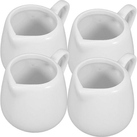 Lot de 4 mini pots à lait, pots à sauce, crémier en céramique avec poignée (1/4)