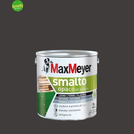 Maxmeyer Smalto All'Acqua Poliuretanico Opaco Marrone 2 L