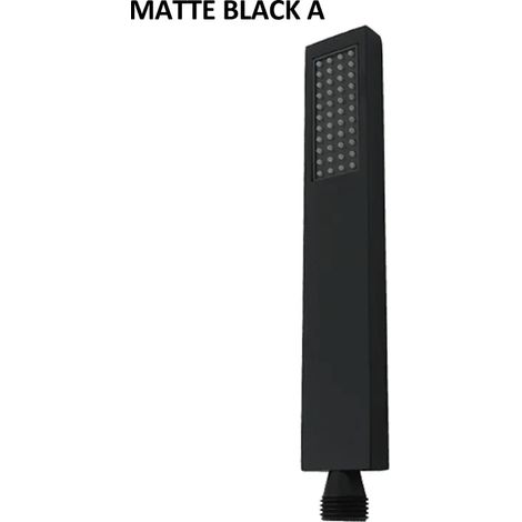 Pommeau de douche carré à main en acier inoxydable 304 (noir A), étanche et finition uniforme, accessoires de salle de bain. (1/4)