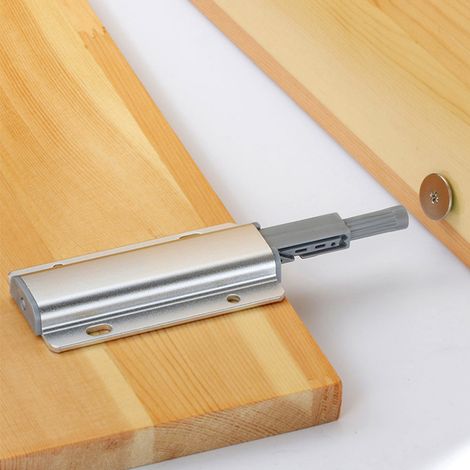 Grifflose Schrankbeschläge, Soft-Close-Druckknopfverschluss für Schranktüren, silberfarben, 4er-Set, kompatibel mit Küchen- und Wohnzimmermöbeln (1/5)