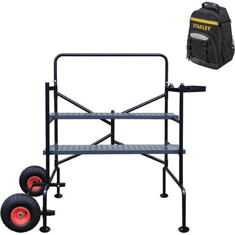 Garten-Gerüst – 2 Plattformen – Arbeitshöhe von 2,33 bis 2,85 m + Rucksack - 2400880-SAC