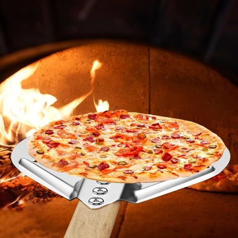 7 Pouces pelle pizza perforée, spatule Pizza, Paddle ronde en Aluminium Anodisé Dur, avec Résistance Aux Hautes Températurespour Four pour La Cuisson De Pizzas Maison, Pains (1/3)