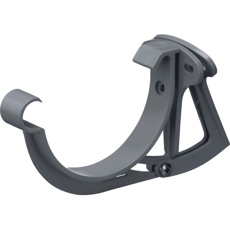 INEFA Stirnbretthalter, justierbar, für Dachrinne halbrund Dachrinnenhalter aus PVC-U Kunststoff, Made in Germany - NW100 / 100mm, 1 Stk. Anthrazit