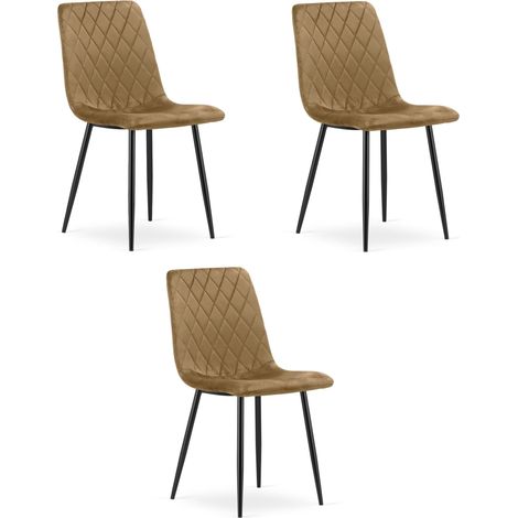 Silla Turín - terciopelo marrón / patas negras x 3 (1/5)