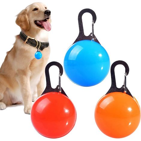 Pendentif Lumineux LED pour Chiens - Collier de Sécurité pour la Nuit - 3 Pièces (1/5)