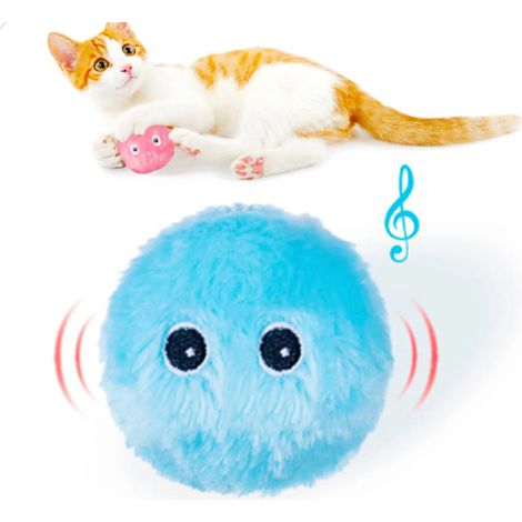 Balle interactive intelligente avec herbe à chat, jouet en peluche pour animaux de compagnie qui émet des sons et bouge (1/5)