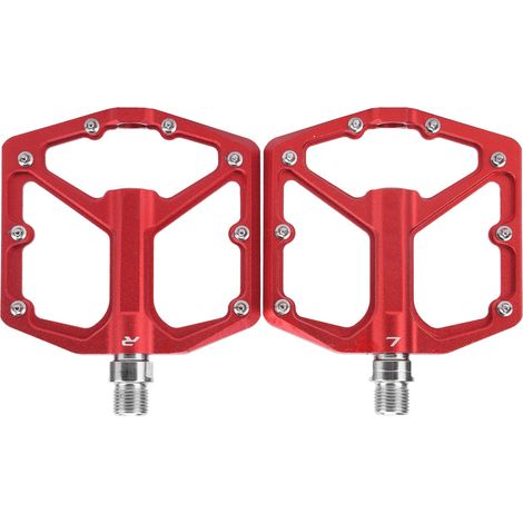 1 Paire de Pédales de Vélo de Montagne en Alliage d'Aluminium Antidérapantes, Plates et Légères ZTTO (Rouge) (1/5)
