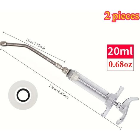 Lot de 2 distributeurs réutilisables de 20 ml pour médicaments ou eau — Pour volailles et animaux de compagnie (1/5)