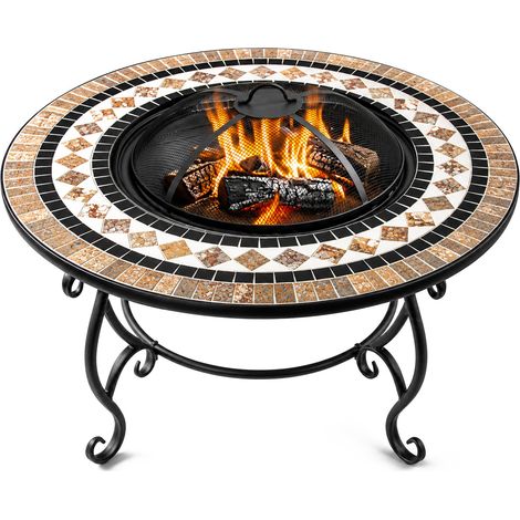 Homeology BELUGA Opulent Garden & Patio Planter, Heater Fire Pit Brazier, Coffee Table, Barbecue and Ice Bucket - Marble Finish (1/5)