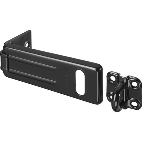 Master Lock 704EURDBLK Wrought Steel Hasp Matt Black 115mm MLK704BLK (1/4)
