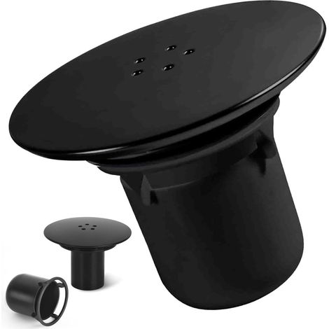 1 bouchon de vidange de douche, couvercle de vidange de douche amovible noir pour siphon de sol anti-verrouillage, piège à déchets de douche, baignoire de douche, siphon de salle de bain