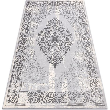 Teppich CORE W7161 Vintage Rosette - Strukturell, zwei Ebenen aus Vlies, grau grey 120x170 cm