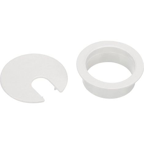 CCYKXA 10 Pack Desk Grommets, 35mm Desk Cable Grommet, Ideal Solution for Office and Home Table Cable, with Hole Saw (White, 35mm)