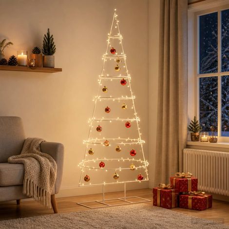 vidaXL Árbol de Navidad de metal con soporte KUOPIO 210 cm Acero (1/5)