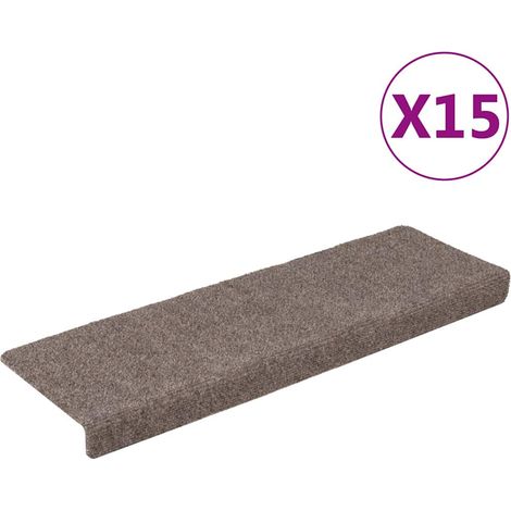Maison Exclusive - Tappetini per scale autoadesivi 15 pz 65x21x4 cm beige bordo rettangolare