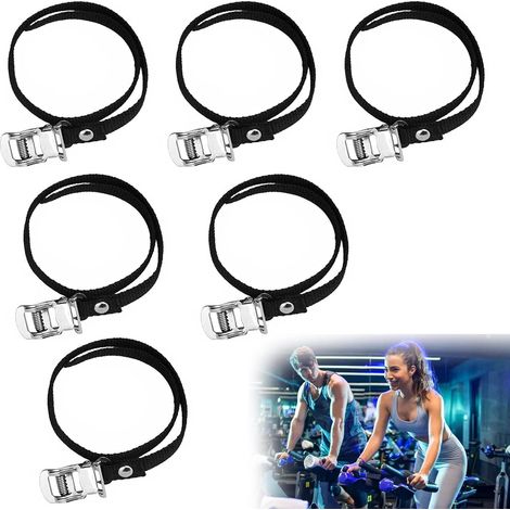 Sollbry Lot de 6 Sangles de pédale de vélo avec Boucle en métal pour la Plupart des vélos, vélos d'appartement, VTT, BMX, Spinning Bike à la Maison ou à la Salle de Gym (Longueur 50 cm) (1/5)