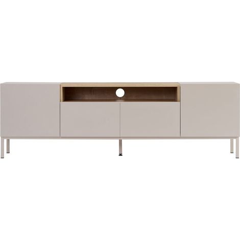 CALICOSY - Meuble TV 4 portes 1 niche décor cachemire et bois L160 cm - OLIVER (1/5)