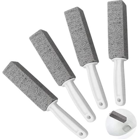 4Pcs Brosse de Nettoyage Pierre Ponce,Pierre de Nettoyage en Pierre Ponce avec Poignée Nettoyant pour Dissolvant de Cuvette (1/4)
