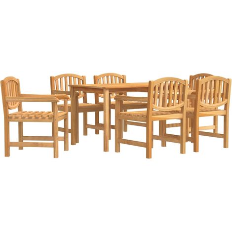 Maison Exclusive - 7-tlg. Garten-Essgruppe Massivholz Teak